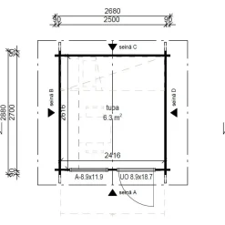 Vierasmaja LP Garden V-S, 7m², harjakatto