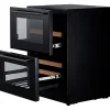 Viinikaappi mQuvée WineCave 60DD Fullglass WCDD60FGB, 59.5cm, 2 lämpötila-aluetta, integroitava, musta