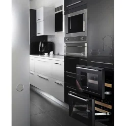 Viinikaappi mQuvée WineCave 60DD Fullglass WCDD60FGB, 59.5cm, 2 lämpötila-aluetta, integroitava, musta