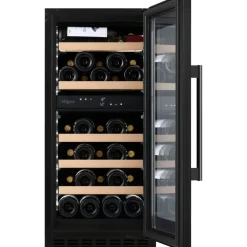 Viinikaappi mQuvée WineCave 800 40D Fullglass WCD40FGB-800, 39.5cm, 2 lämpötila-aluetta, integroitava, musta