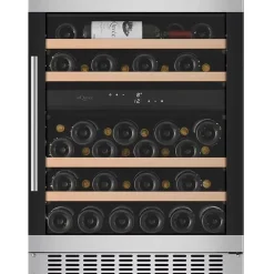 Viinikaappi mQuvée WineCave 60D WCD60M-700, 59.5cm, 2 lämpötila-aluetta, integroitava, musta,teräs