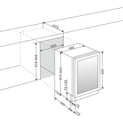 Viinikaappi mQuvée WineCave 800 50D WCD50S-800, 49.5cm, 2 lämpötila-aluetta, integroitava, teräs