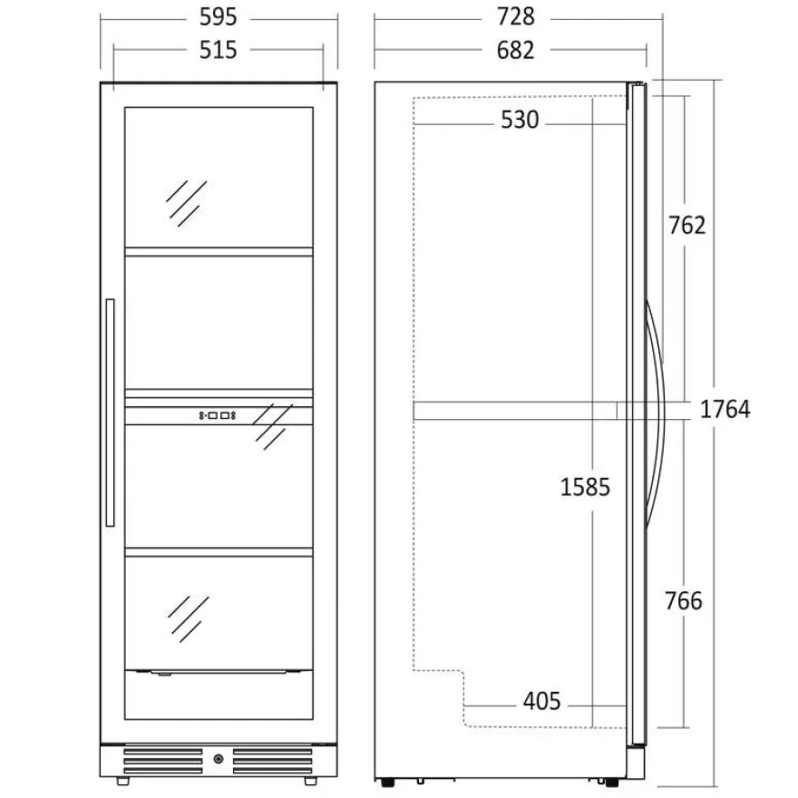 Viinikaappi Scandomestic SV1382B, 59.5cm, 2 lämpötila-aluetta, vapaasti seisova, musta