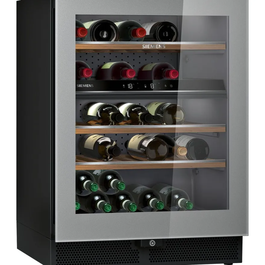 Viinikaappi Siemens iQ500 KW16KATGB, 60cm, 2 lämpötila-aluetta, vapaasti seisova, silver
