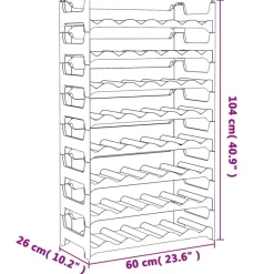 Viinipulloteline PP pinottava, 12-60 pullolle, eri kokoja (30311)