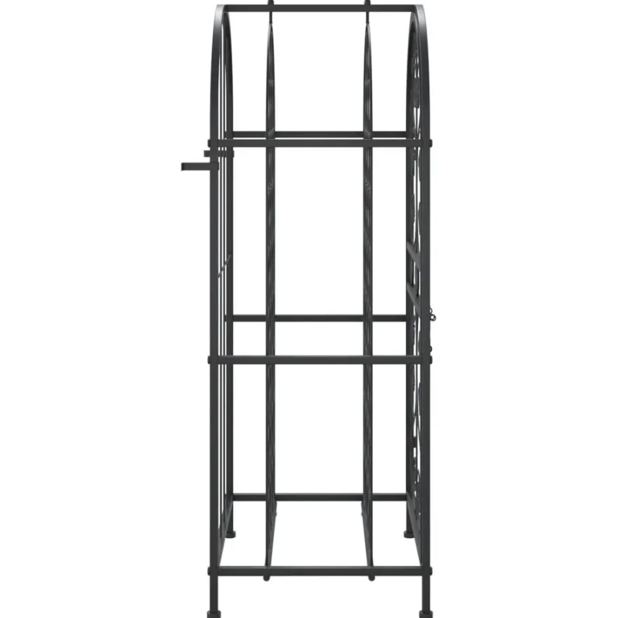 Viinipulloteline 33 pullolle musta 45x36x100 cm takorauta (58369)