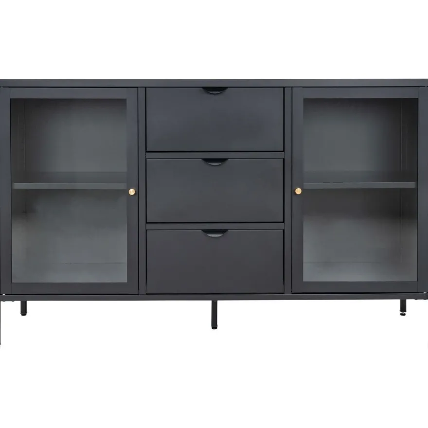 Vitriini House Nordic Dalby, 3 laatikolla, 140x40x85cm, musta