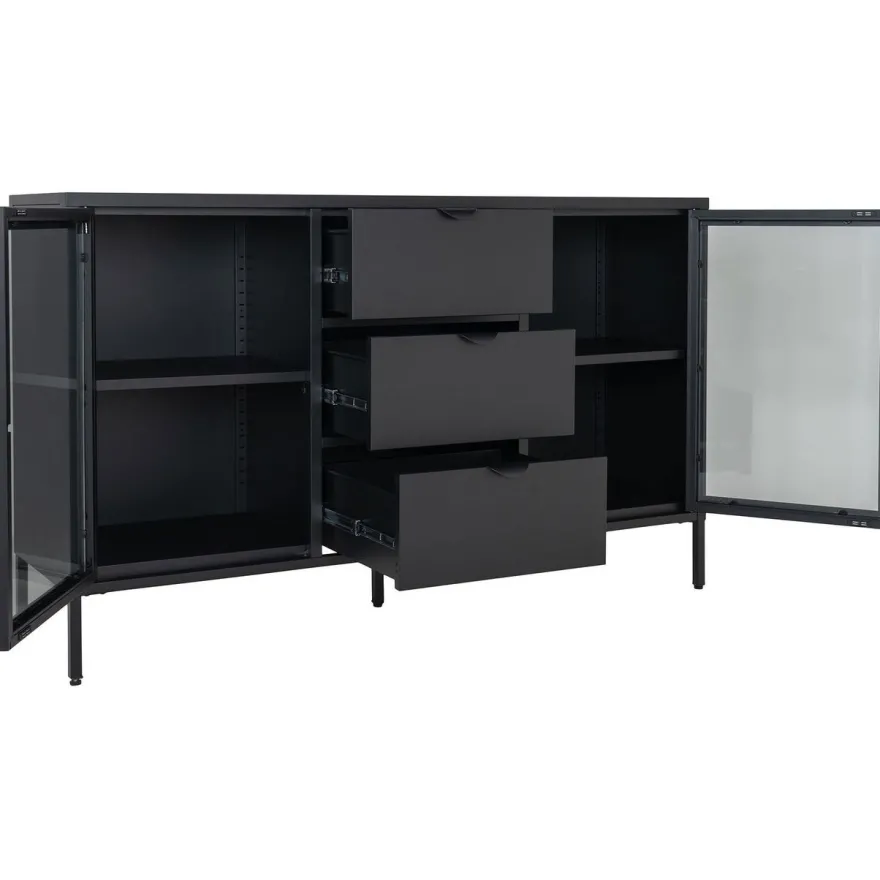 Vitriini House Nordic Dalby, 3 laatikolla, 140x40x85cm, musta