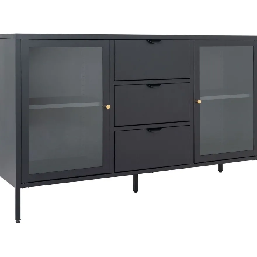 Vitriini House Nordic Dalby, 3 laatikolla, 140x40x85cm, musta