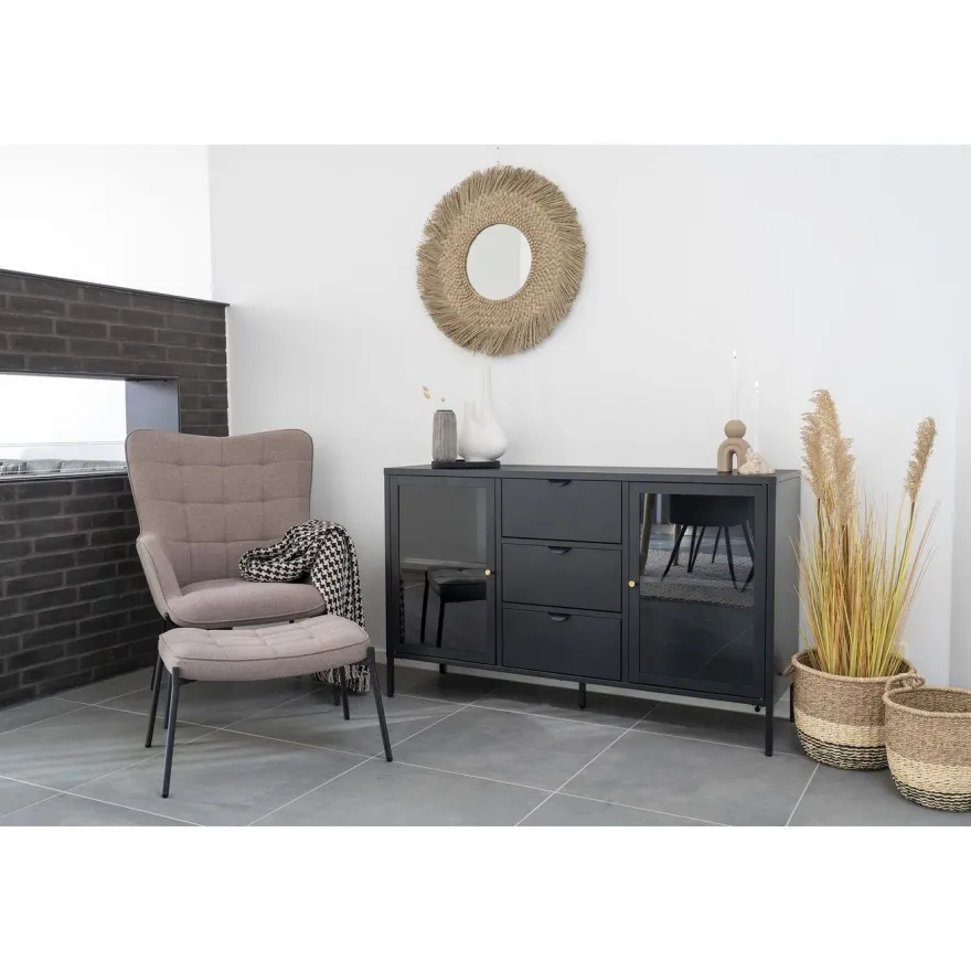 Vitriini House Nordic Dalby, 3 laatikolla, 140x40x85cm, musta