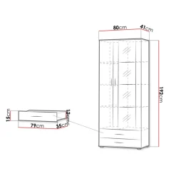 Vitriinikaappi 2D2S SOHO S-6, eri värivaihtoehtoja