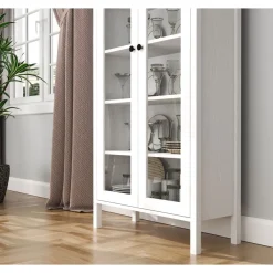 Vitriinikaappi Linento Furniture FRN-20074, 83x194cm, valkoinen