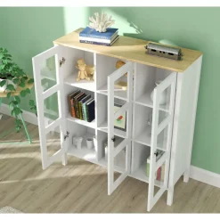 Vitriinikaappi Linento Furniture FRN-20073, 112x123cm, valkoinen