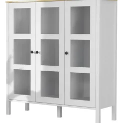 Vitriinikaappi Linento Furniture FRN-20073, 112x123cm, valkoinen