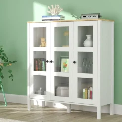 Vitriinikaappi Linento Furniture FRN-20073, 112x123cm, valkoinen