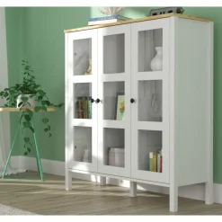 Vitriinikaappi Linento Furniture FRN-20073, 112x123cm, valkoinen