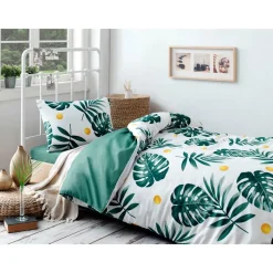 Vuodevaatesetti Linento Monstera, vihreä