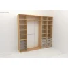 Walk-in closet 260 cm Mirror Line, 2100/2400x2600x510 mm, tammi