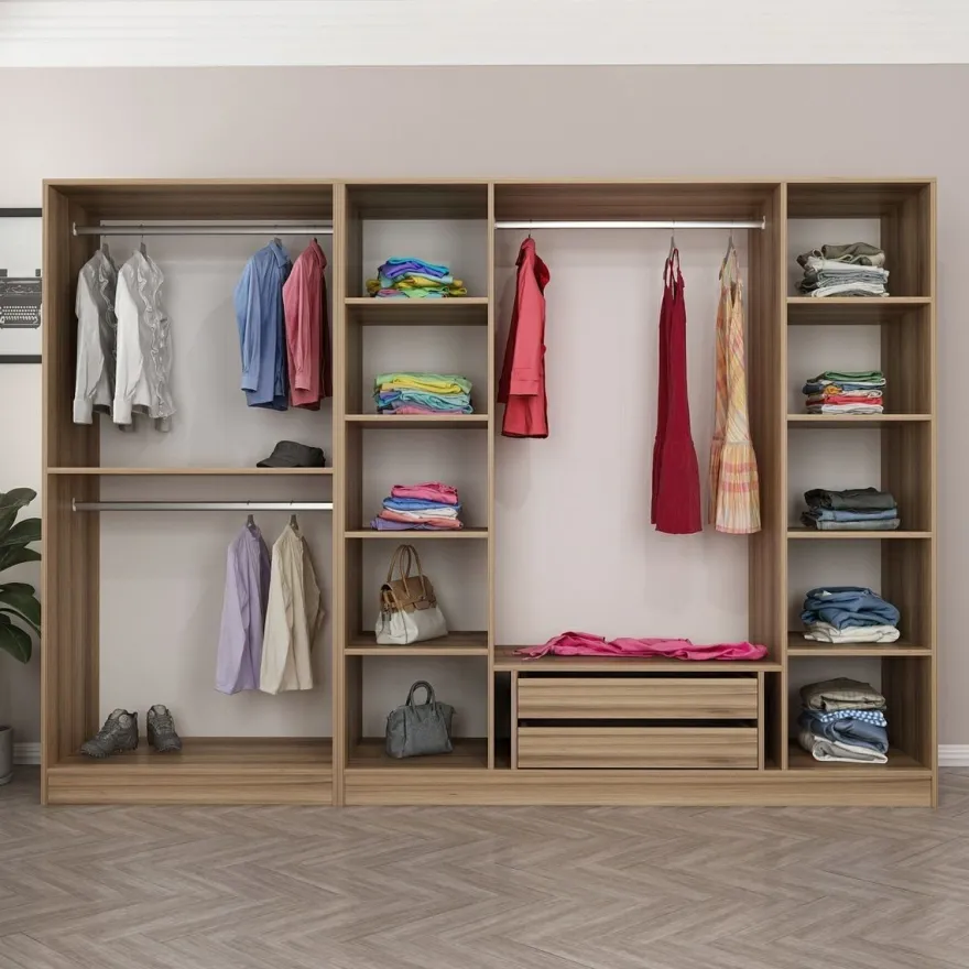 Walk-in closet Linento Furniture Kale 7670 210x270cm ruskea