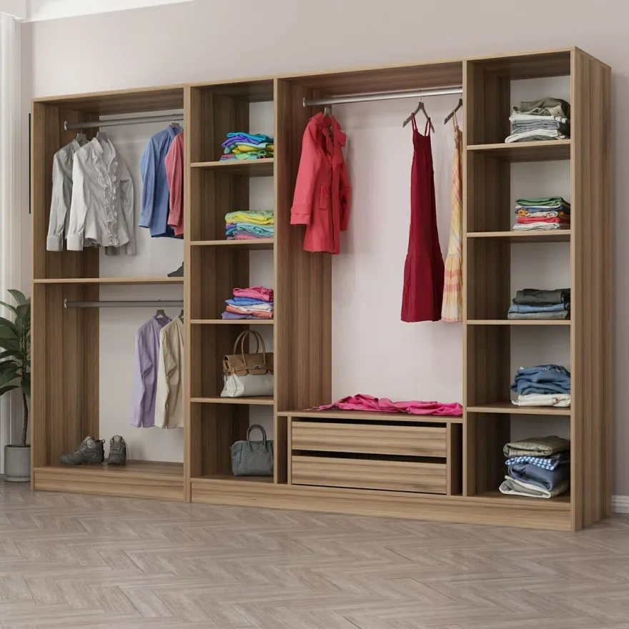 Walk-in closet Linento Furniture Kale 7670 210x270cm ruskea