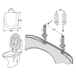 WC-istuimen kansi IDO Trevi 91260 valkoinen pehmeä