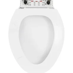 WC-istuimen kansi soft-close valkoinen, kapeneva, pikakiinnityksellä, asennusreikiin Ø15 mm