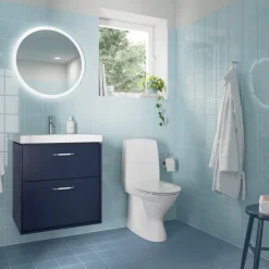 WC-istuin IDO Standard, piilo-S-lukko, 2-huuhtelu, huuhtelukaulukseton, sis. kansi