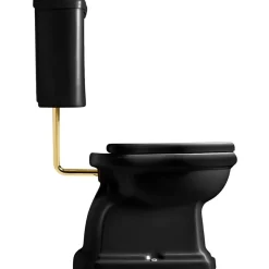 WC-istuin Lavabo Retro Low, P-lukko, kiiltävä musta, eri värejä