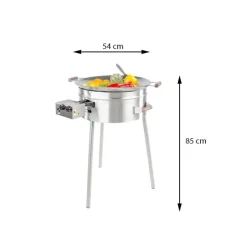 Wokkisetti GrillSymbol PRO-545 inox Ø54 cm kaasupoltin säädinletkusetti