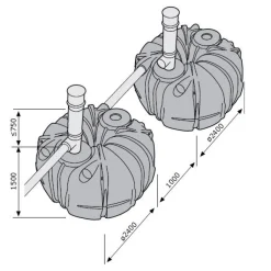 Yhdistämisputkipaketti Uponor, 160mm, SAKO, 10m³ umpisäiliöille