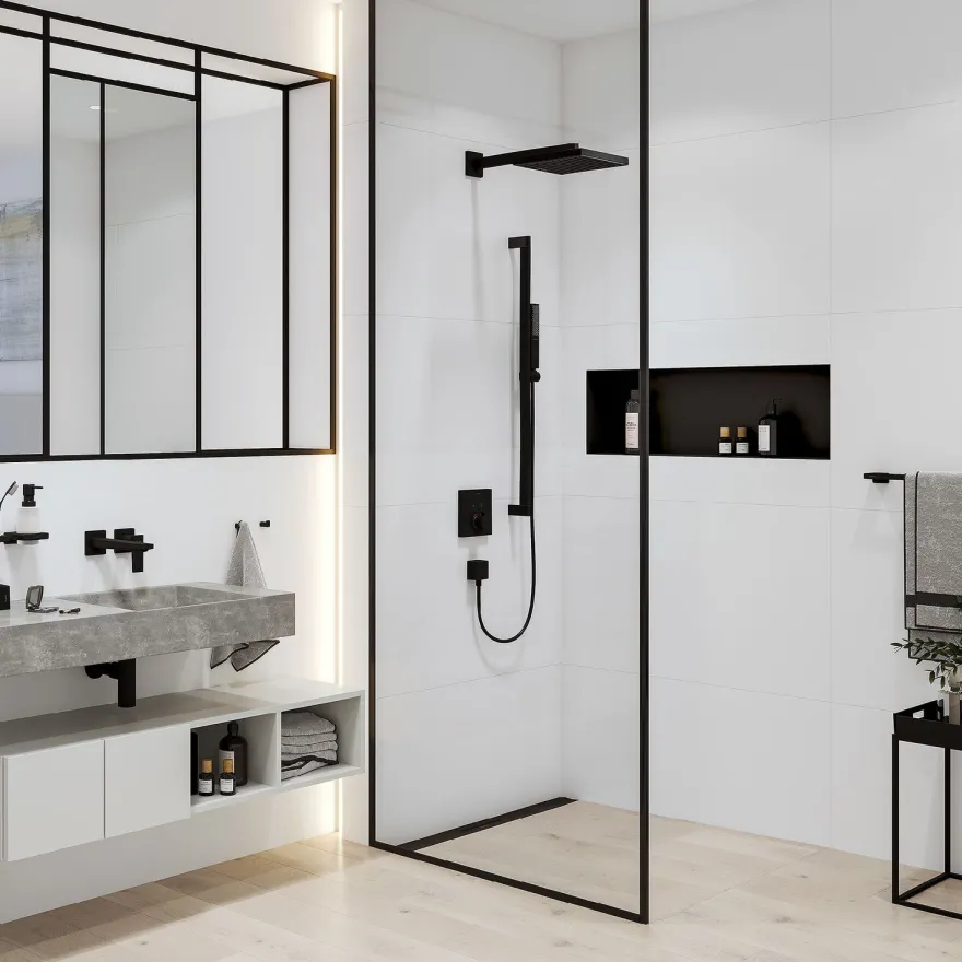 Yläsuihku Hansgrohe Pulsify E 260 1jet EcoSmart, matta musta