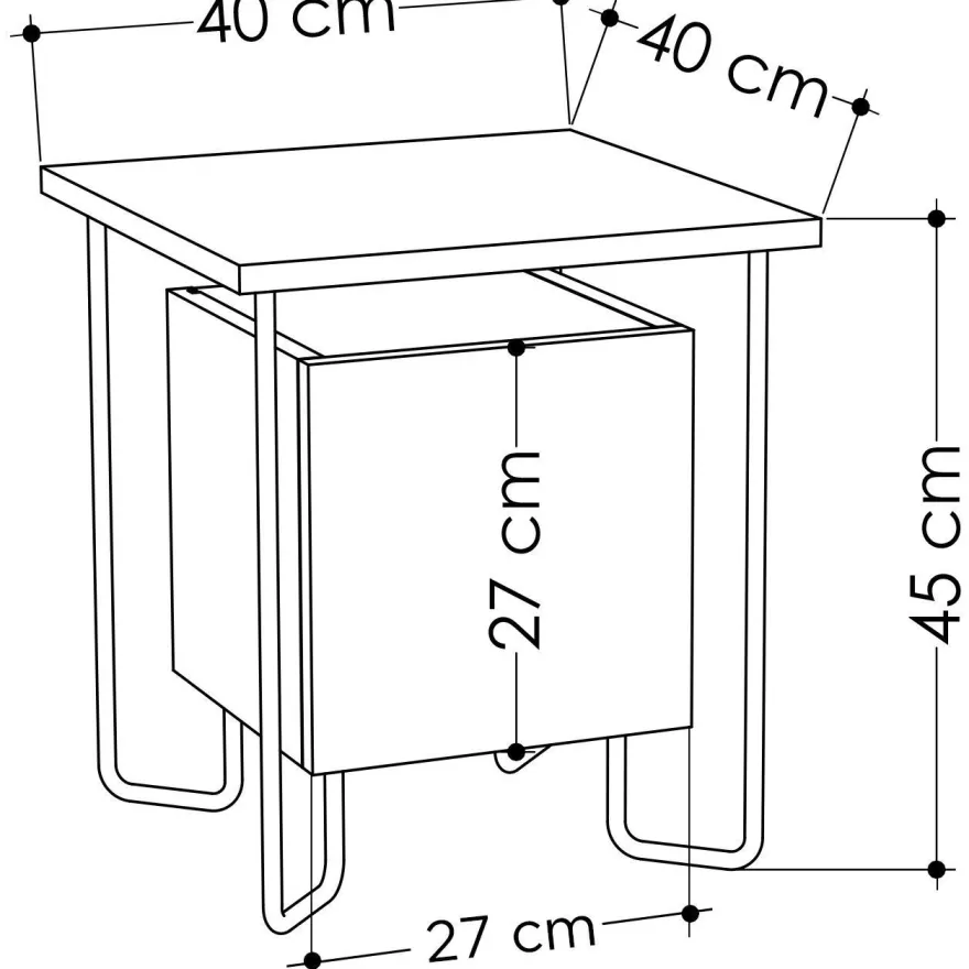 Yöpöytä Linento Furniture Acres, puukuosi, eri värejä