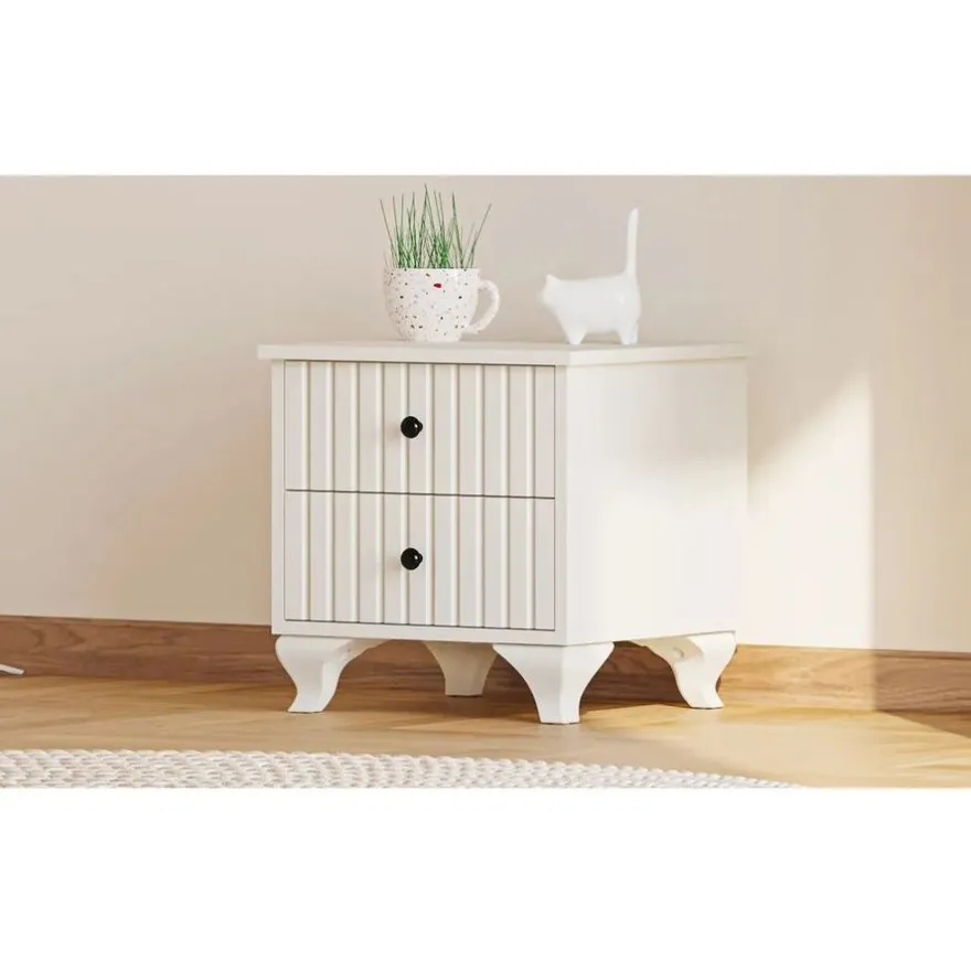 Yöpöytä Linento Furniture Rb-185-08, 40x45cm, mattavalkoinen